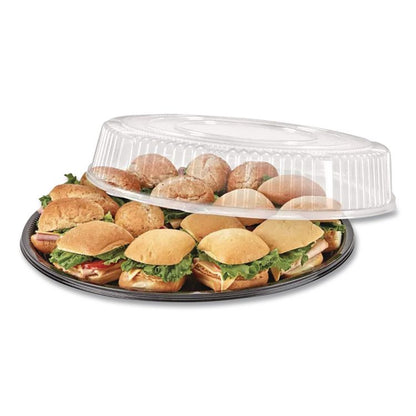 Caterline Casuals Thermoformed Platters, 18" Diameter, Black, Plastic, 25/Carton