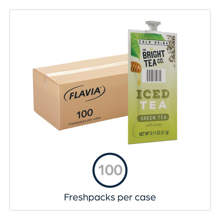 The Bright Tea Co. Iced Green Tea with Honey Freshpack, 100/Carton