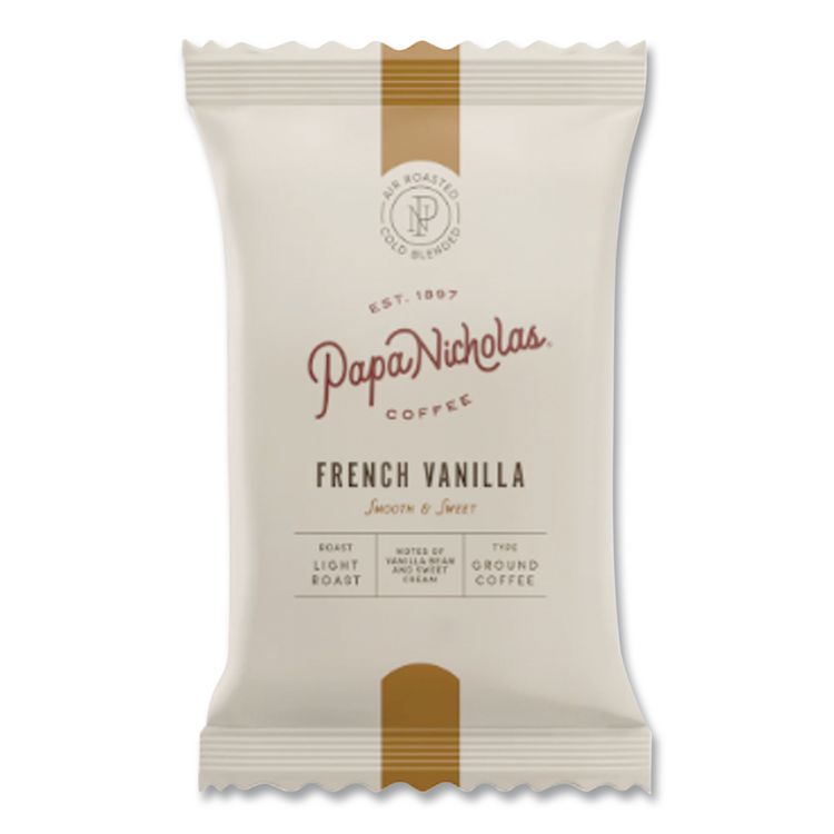 Premium Coffee, French Vanilla, Ground Portion Packs, 18/Carton
