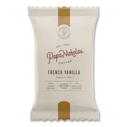 Premium Coffee, French Vanilla, Ground Portion Packs, 18/Carton