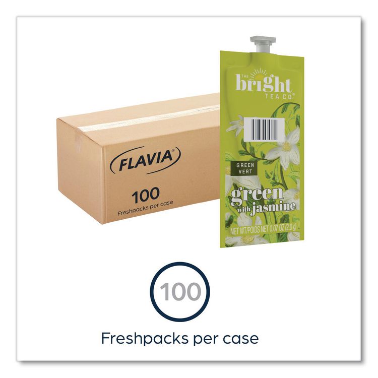 The Bright Tea Co. Green with Jasmine Tea Freshpack, 100/Carton