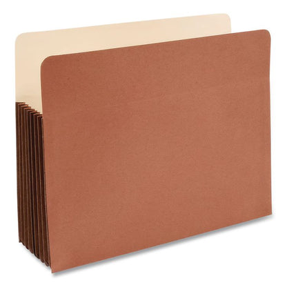 Premium Reinforced Expanding File Pockets, 7" Expansion, Legal Size, Red Fiber, 5/Box