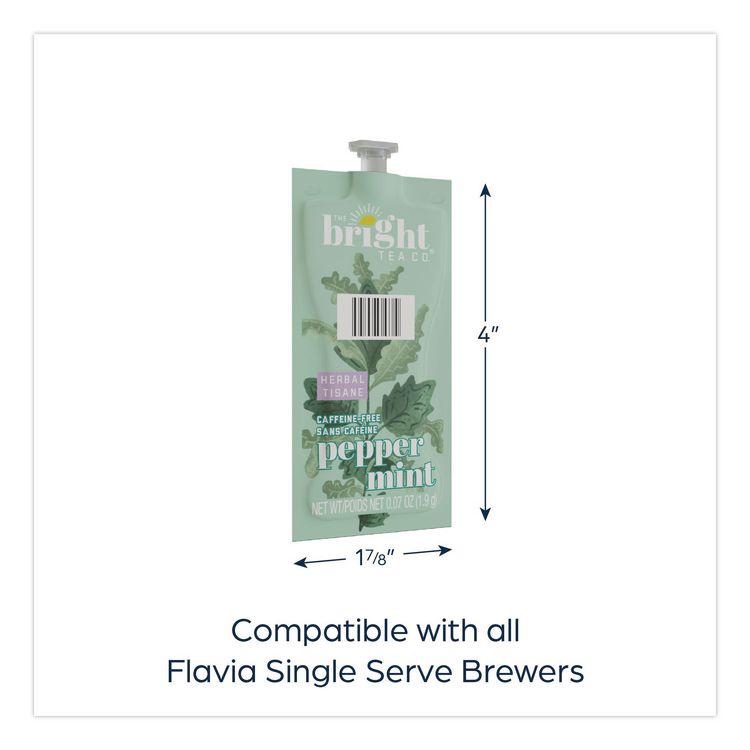 The Bright Tea Co. Peppermint Herbal Tea Freshpack, 100/Carton