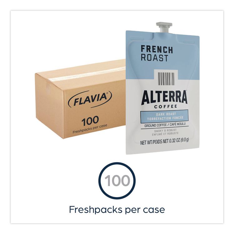 Alterra French Roast Coffee Freshpack, 100/Carton