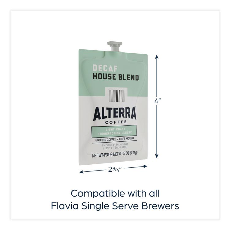 Alterra Decaf House Blend Coffee Freshpack, 100/Carton