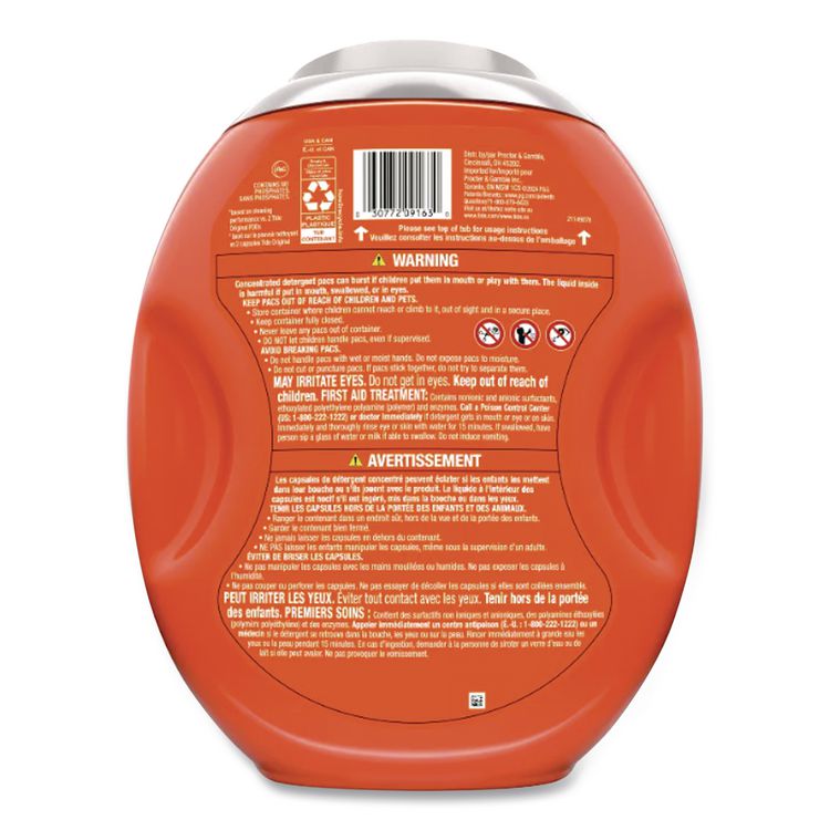Hygienic Clean Heavy 10x Duty Power Pods, HE Compatible, Original Scent, 66 oz Tub, 45 Pods, 4/Carton
