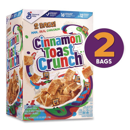 Cereal, Cinnamon, 2 Bags/Box, 49.5 oz Box