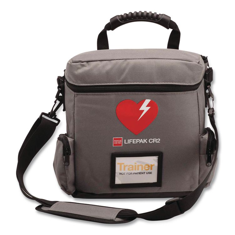 LIFEPAK CR2 Trainer/Demo Bag, 12" x 4" x 8", Dark Gray/Black/Red