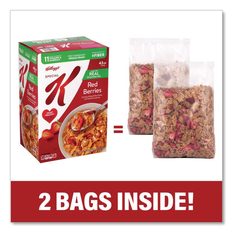 Special K with Berries Cereal, 2 Bags/Box, 43 oz Box