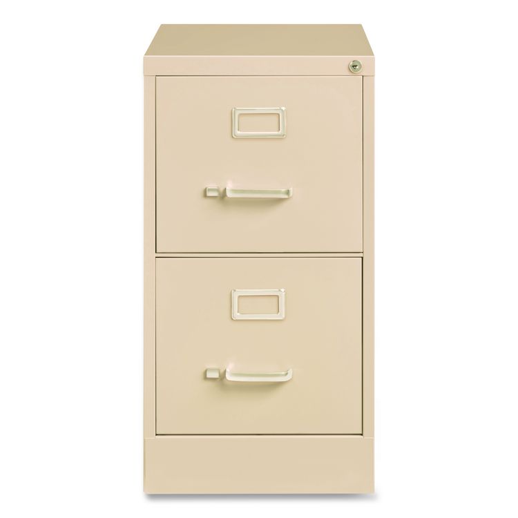 Two-Drawer Economy Vertical File, 2 Letter-Size File Drawers, Putty, 15" x 25" x 28.38"