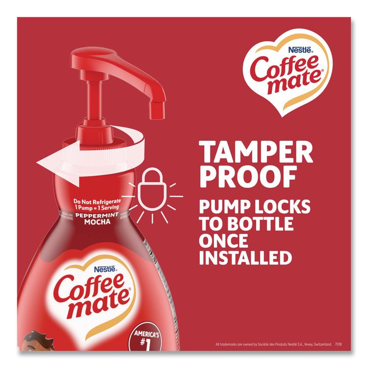 Liquid Creamer, Peppermint Mocha, 1.5 L Pump Bottle, 2/Carton