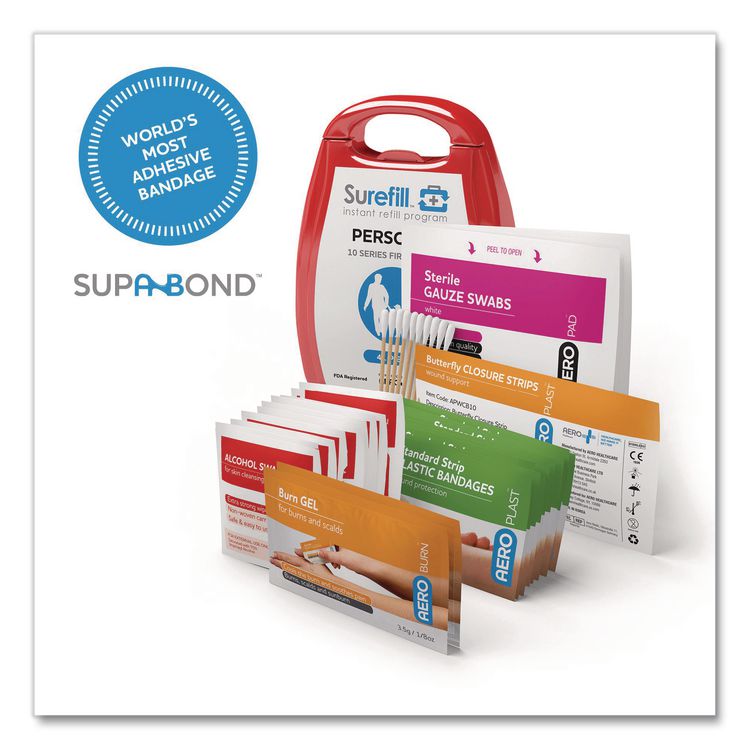 Personal First Aid Kit, 41 Pieces, Plastic Case