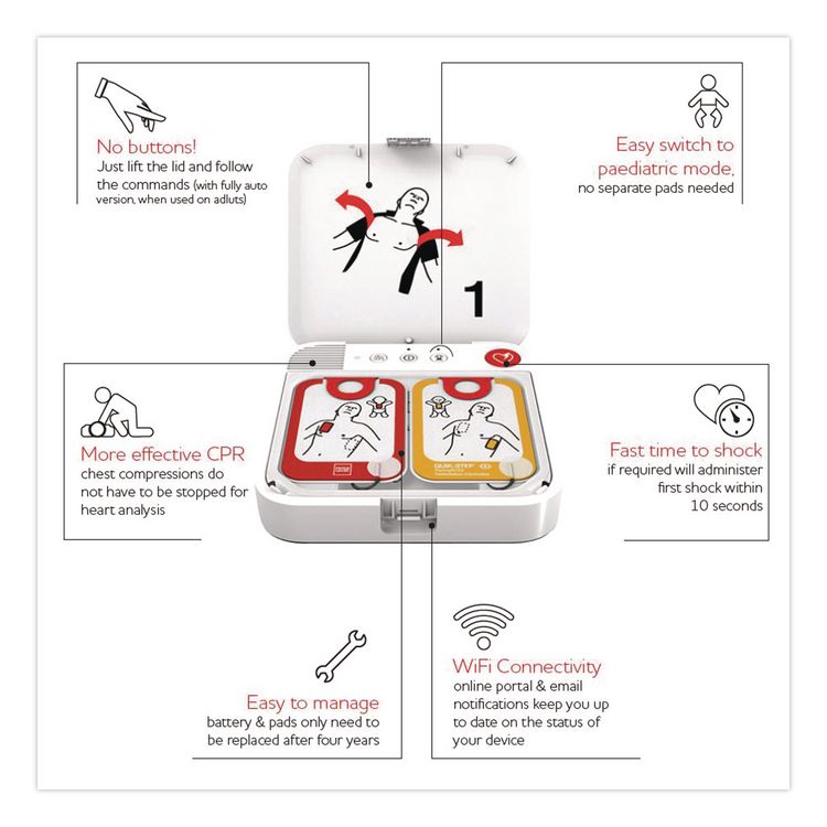 LIFEPAK CR2 Wi-Fi Defibrillator, Fully Automatic, English/Spanish, Handle