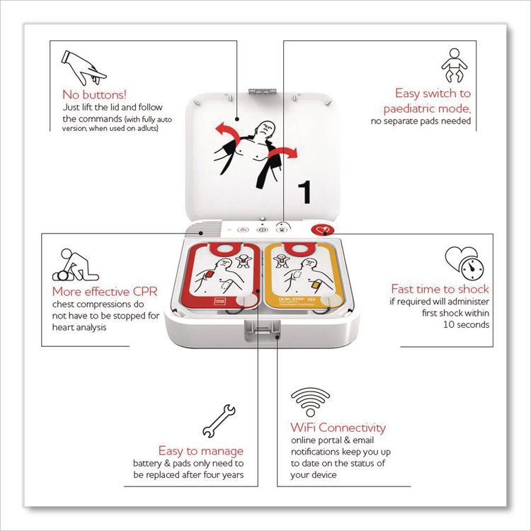 LIFEPAK CR2 Cellular Defibrillator, Semi-Automatic, English, Handle