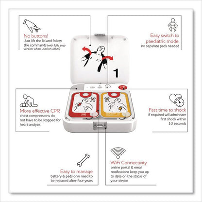 LIFEPAK CR2 Cellular Defibrillator, Semi-Automatic, English, Handle