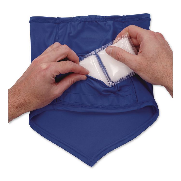 Chill-Its 6482 Cooling Neck Gaiter Bandana Pocket Kit, Polyester/Spandex, Large/X-Large, Blue