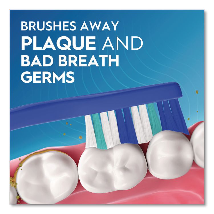 Essential Clean Toothbrush, Unscented, Blue/White, 72/Carton