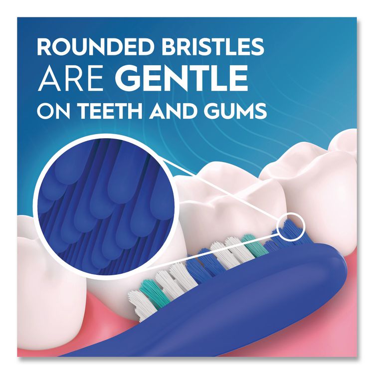 Essential Clean Toothbrush, Unscented, Blue/White, 72/Carton