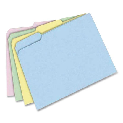 Pastel Colored File Folders, 1/3-Cut Tabs: Assorted, Letter Size, Assorted Colors, 100/Box