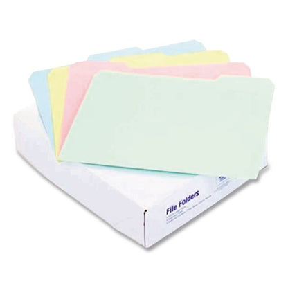 Pastel Colored File Folders, 1/3-Cut Tabs: Assorted, Letter Size, Assorted Colors, 100/Box