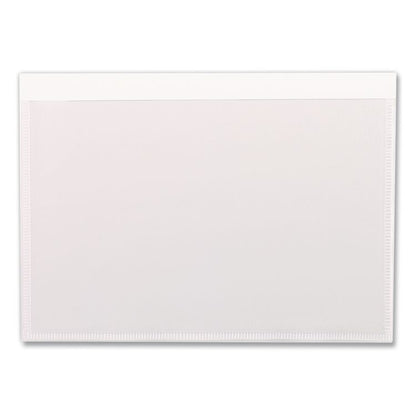 Self-Adhesive Pockets, 8" x 5", Clear Front/White Back, 100/Box