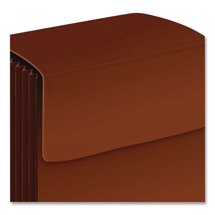 Premium Reinforced Expanding Wallet, 5.25" Expansion, 1 Section, Elastic Cord Closure, Legal Size, Red Fiber