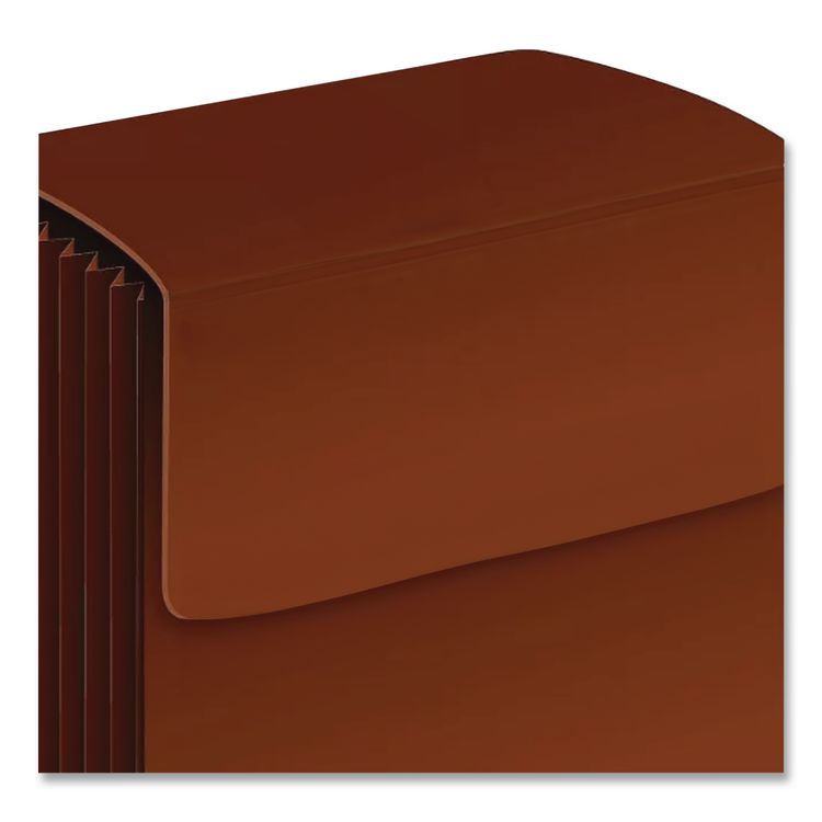 Premium Reinforced Expanding Wallet, 5.25" Expansion, 1 Section, Elastic Cord Closure, Letter Size, Red Fiber