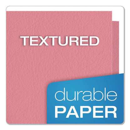 Pink Ribbon Twin-Pocket Folder with Prong Fasteners, Accommodates (135) 11 x 8.5 Sheets, Pink, 25/Box