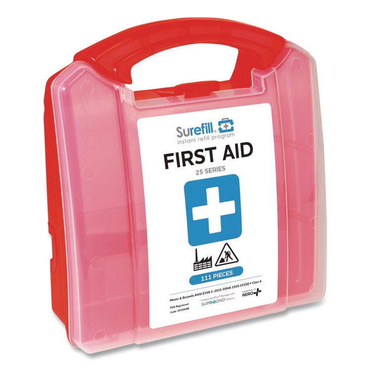 25 Series ANSI A+ First Aid Kit - Plastic Retail Case, 25 Person, 111 Pieces