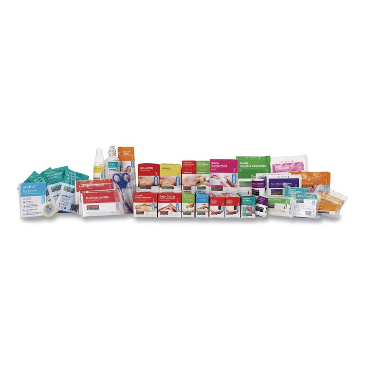 100 Series Class A 3-Shelf First Aid Cabinet - Meds 100 Person, 576 Pieces, Metal Case
