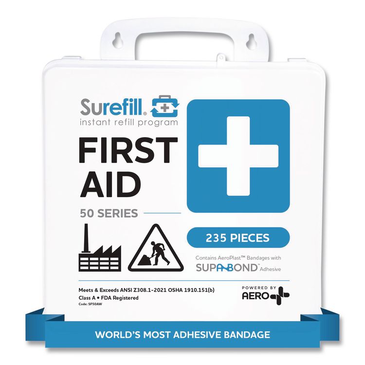 50 Series ANSI A+ First Aid Kit - Weatherproof Plastic Case, 50 Person, 235 Pieces