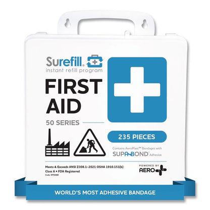50 Series ANSI A+ First Aid Kit - Weatherproof Plastic Case, 50 Person, 235 Pieces