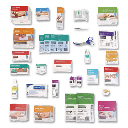 80 Series Class A 2-Shelf First Aid Cabinet - Meds, 80 Person, 479 Pieces, Metal Case