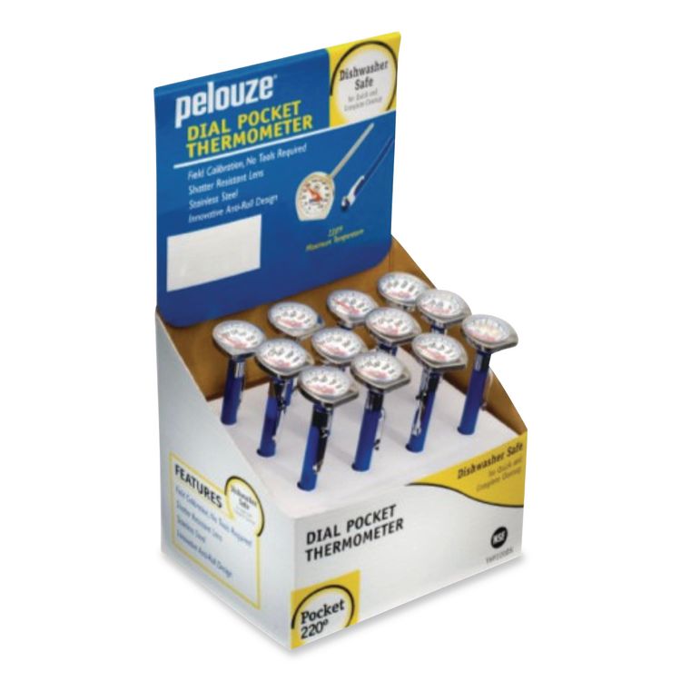 Dishwasher-Safe Industrial-Grade Analog Pocket Thermometer, 0F to 220F