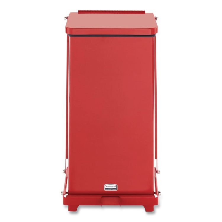 Defenders Heavy-Duty Steel Step Can, 6.5 gal, Steel, Red