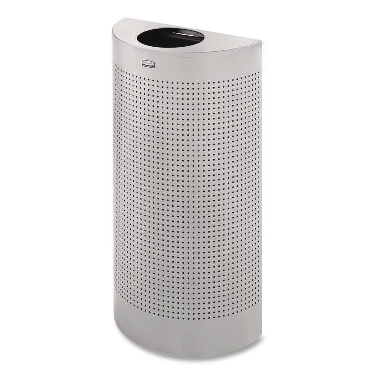 Designer Line Silhouettes Waste Receptacle, 12 gal, Steel, Silver Metallic