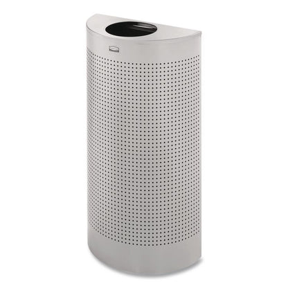 Designer Line Silhouettes Waste Receptacle, 12 gal, Steel, Silver Metallic