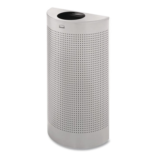 Designer Line Silhouettes Waste Receptacle, 12 gal, Steel, Silver Metallic