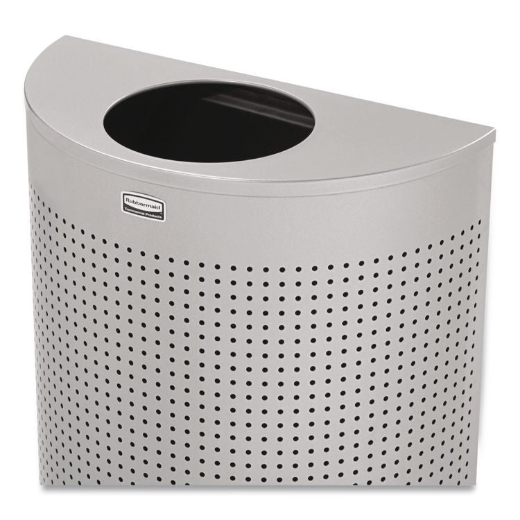 Designer Line Silhouettes Waste Receptacle, 12 gal, Steel, Silver Metallic