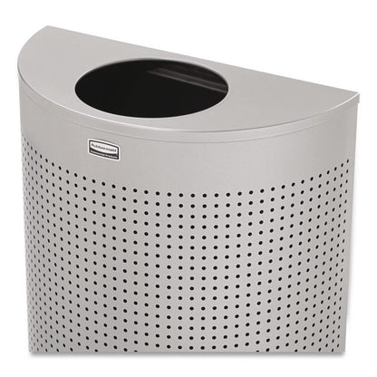 Designer Line Silhouettes Waste Receptacle, 12 gal, Steel, Silver Metallic