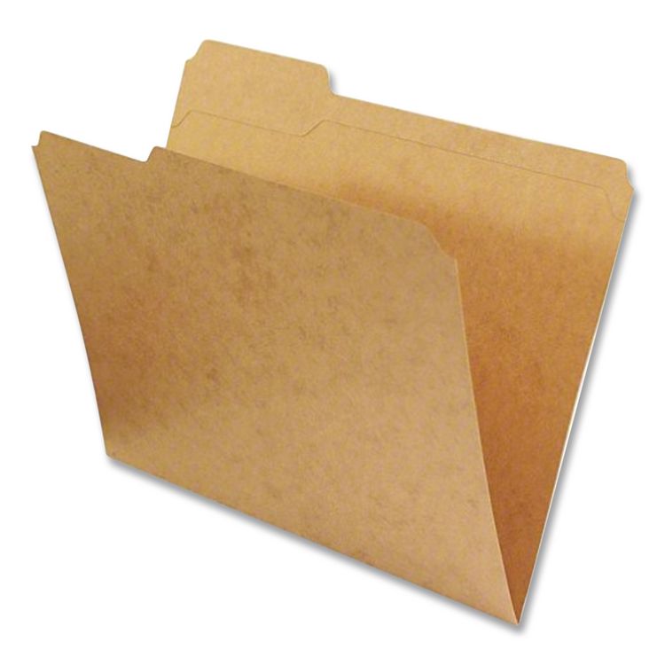 Dark Kraft File Folders with Double-Ply Top, 1/3-Cut Tabs: Assorted, Legal Size, 0.75" Expansion, Brown, 100/Box