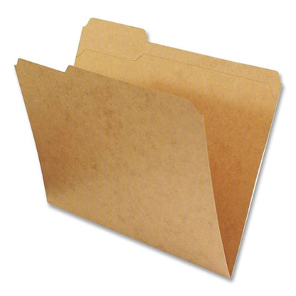 Dark Kraft File Folders with Double-Ply Top, 1/3-Cut Tabs: Assorted, Legal Size, 0.75" Expansion, Brown, 100/Box