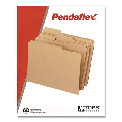 Dark Kraft File Folders with Double-Ply Top, 1/3-Cut Tabs: Assorted, Legal Size, 0.75" Expansion, Brown, 100/Box