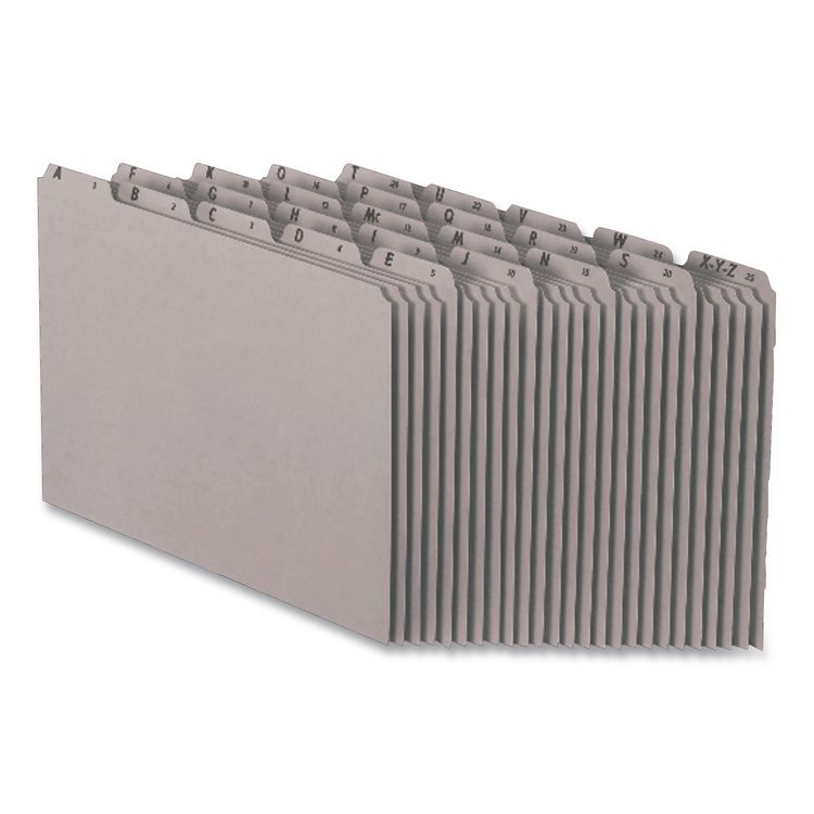 Top Tab A-Z File Guides, 1/5-Cut Top Tab, A to Z, 8.5 x 14, Gray, 25/Set