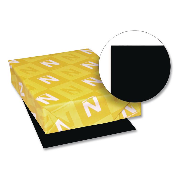 Color Paper, 24 lb Bond Weight, 8.5 x 11, Eclipse Black, 500/Ream