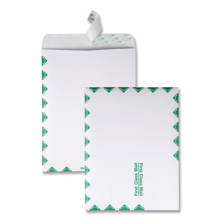 Lightweight 14 lb Tyvek Catalog Mailers, First Class, #12 1/2, Square Flap, Redi-Strip Closure, 9.5 x 12.5, White, 100/Box