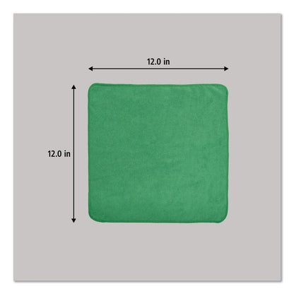 Microfiber Cleaning Cloths, 12 x 12, Green, 24/Pack