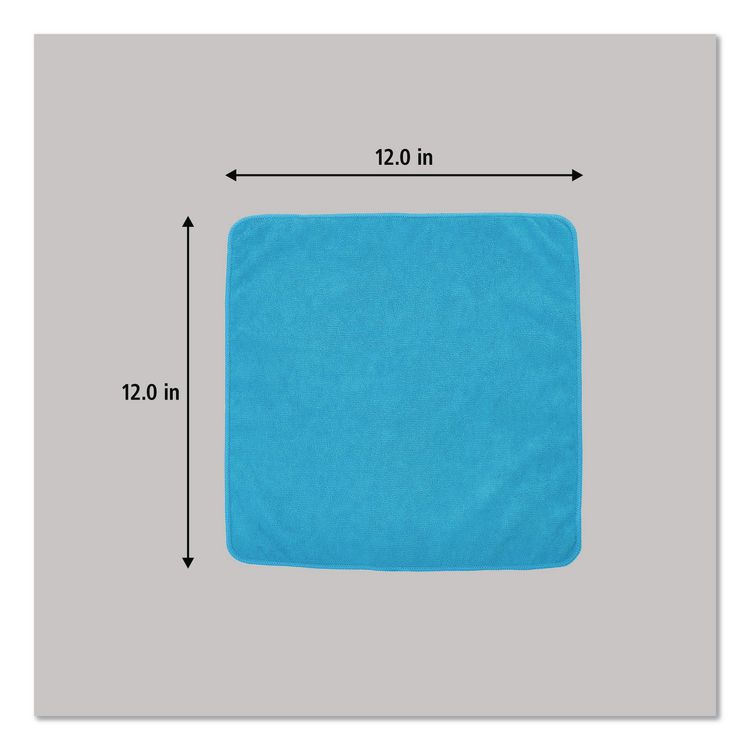 Microfiber Cleaning Cloths, 12 x 12, Blue, 24/Pack