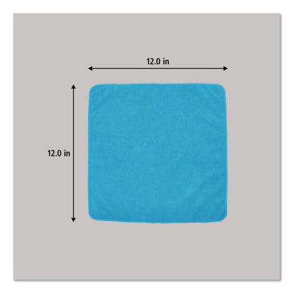 Microfiber Cleaning Cloths, 12 x 12, Blue, 24/Pack
