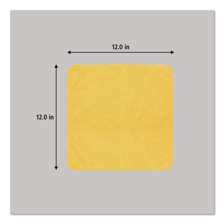 Light Commercial Microfiber Cleaning Cloths, 12 x 12, Yellow, 24/Pack